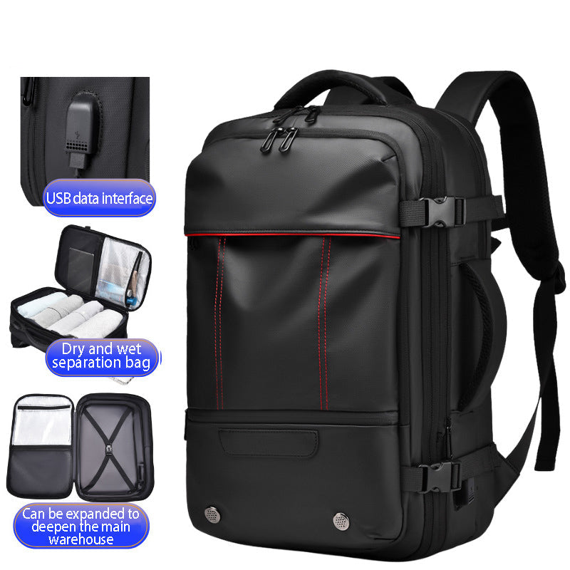 Men's Backpack Business Travel Backpack Large Capacity Expansion Multifunctional Vacuum Compression Backpack for Men - Korvel