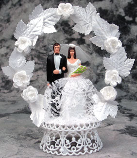 Bride with Lace Dress Cake Topper - 8" High
