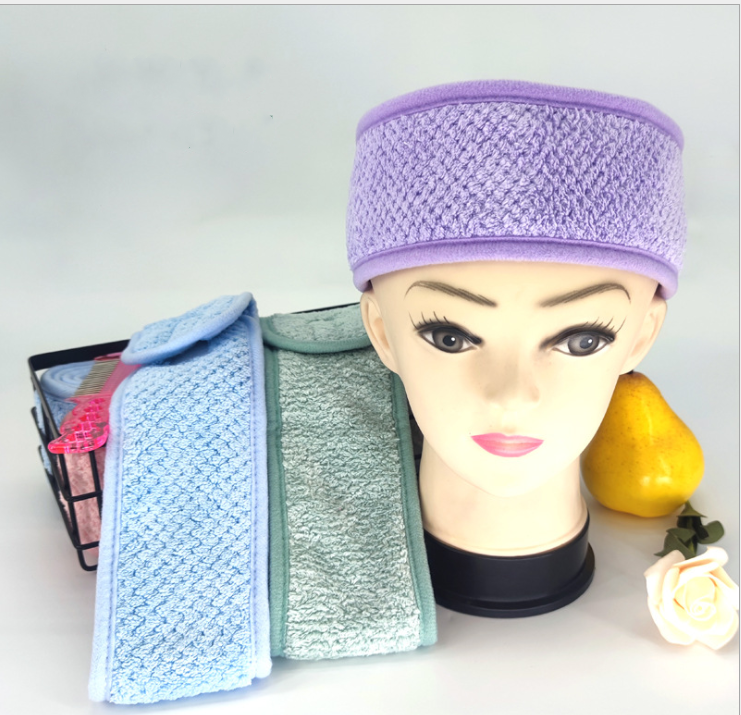 Bandeaux en Tissu Éponge Réglables pour le Maquillage et les Soins de la Peau