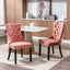High-end Tufted Solid Wood Contemporary Velvet Upholstered Dining Chair with Wood Legs Nailhead Trim 2-Pcs Set Pink - Korvel