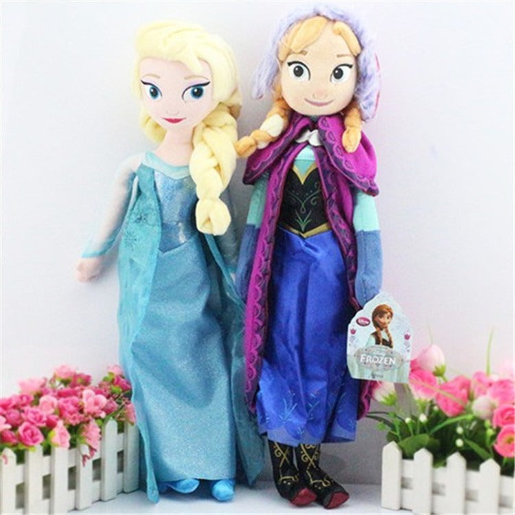 Jouet en peluche glacé et enneigé - Poupées Elsa et Anna