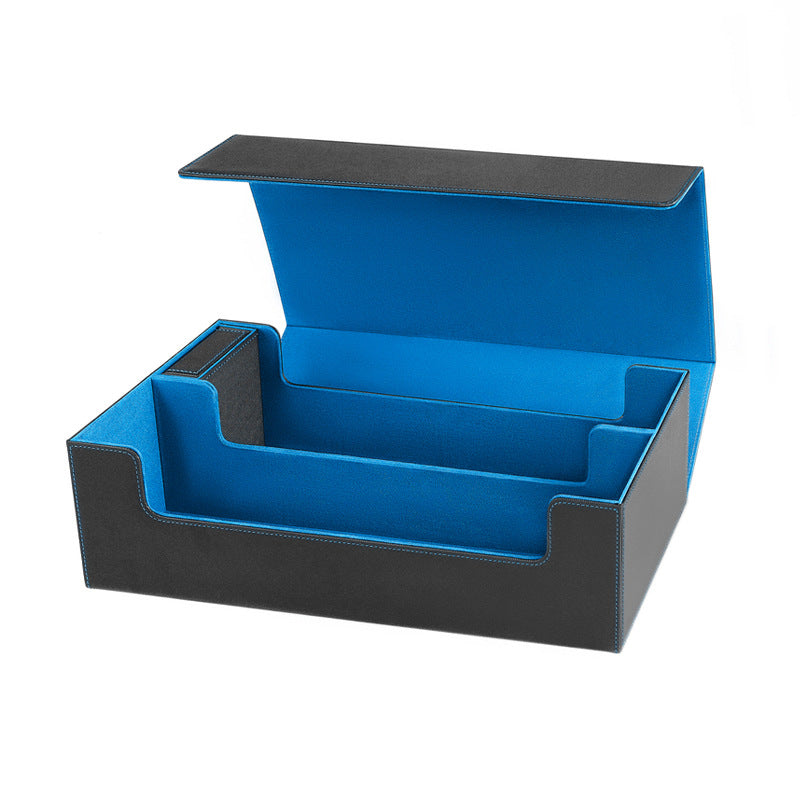 PU Leather Trading Cards Storage Box, holds 600+ cards, for Magic Game Cards, with magnetic closure and for commander decks - Korvel