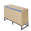 Engraved 3-door side panel with LED, self-service cabinet storage cabinet, modern coffee bar cabinet with adjustable shelf - Korvel