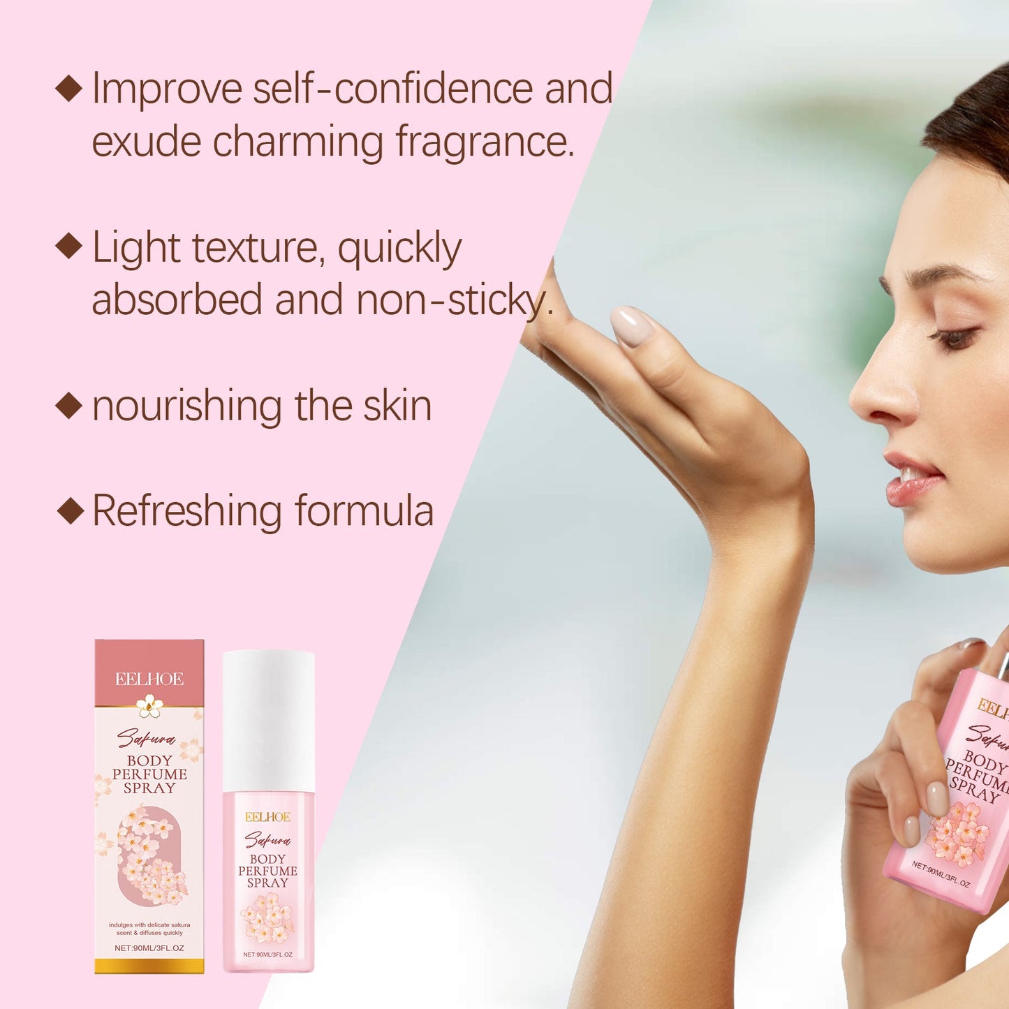 Cherry Blossom Body Perfume Spray Keeps Fragrance Fresh And Gentle Moisturizing Skin Moisturizing Spray - Korvel