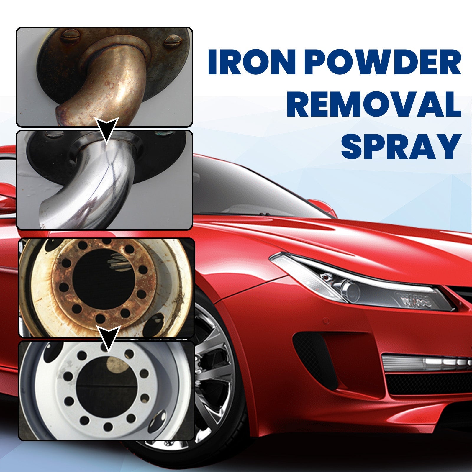 Iron Powder Removal Spray, Auto Metal Rust Reconditioning Anti-Rust Polishing Coating Care Cleaner - Korvel