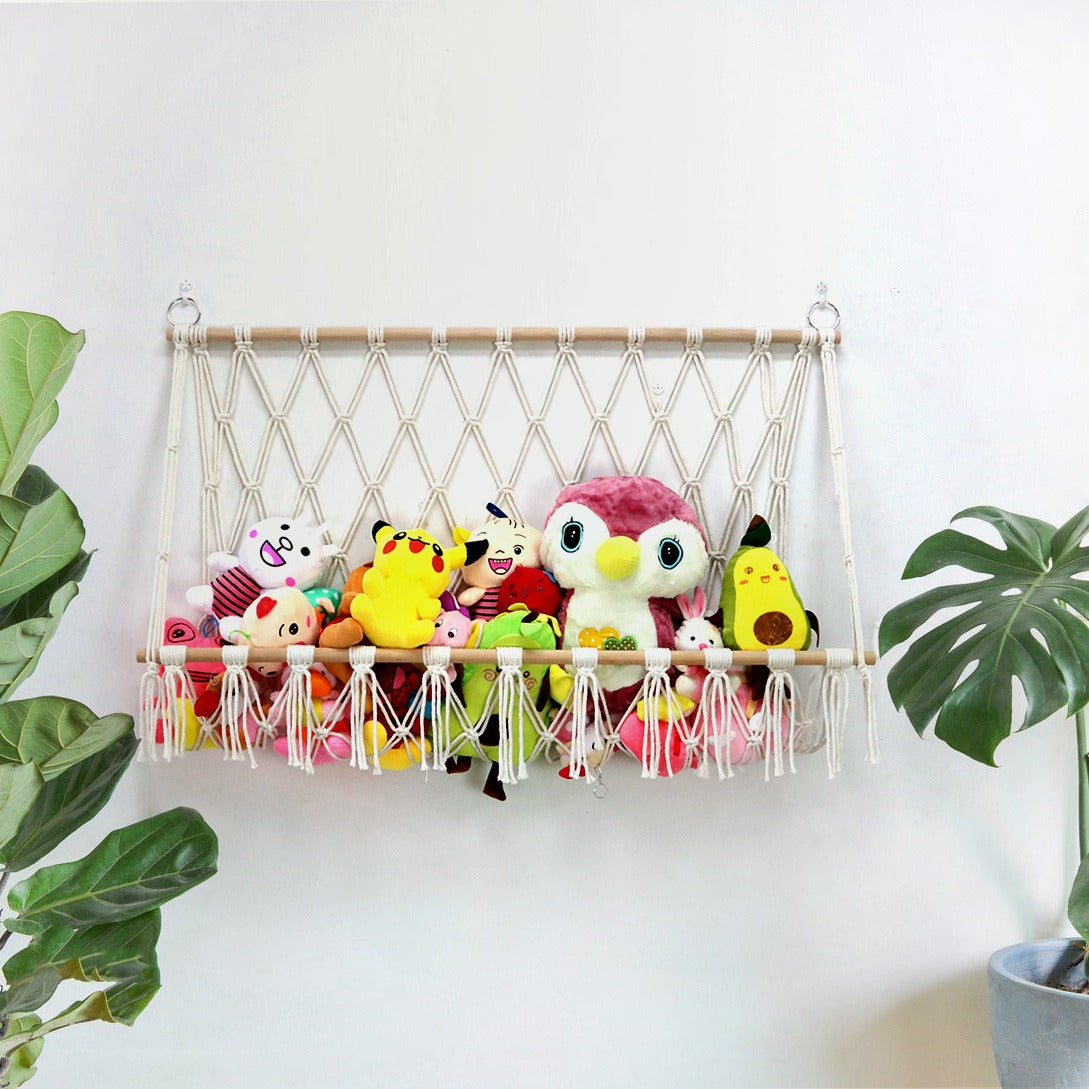 Creative wall decoration cotton rope woven mesh bag toy hammock storage tapestry - Korvel