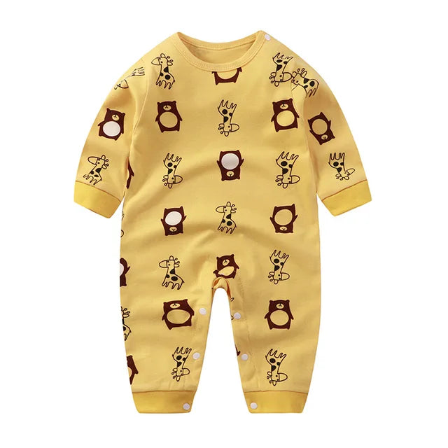 2024 Spring Autumn 0-2 Years Old Baby Romper Baby Jumpsuit Boys Girls Long-sleeved Trousers Newborn Romper Climbing Clothes - Korvel