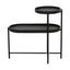 2-Tier Black Side Table with Storage Sofa Table for Living Room Metal Frame & Wooden Desk End Table - Korvel