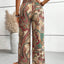Printed Wide Leg Pants - Korvel