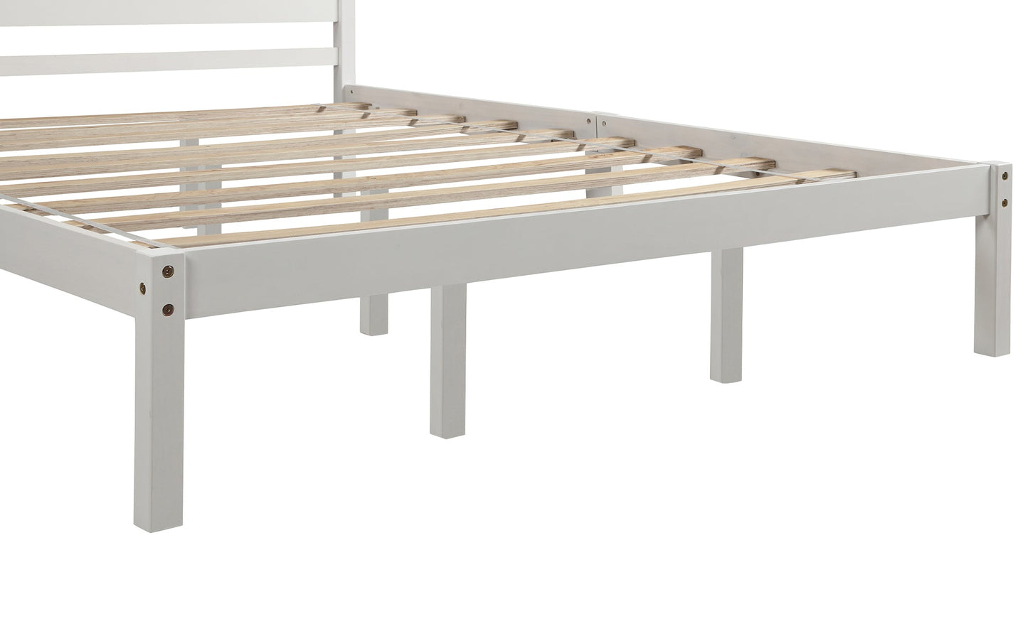 Elegante Estructura de Cama Plataforma Reina con Cabecera - Blanca