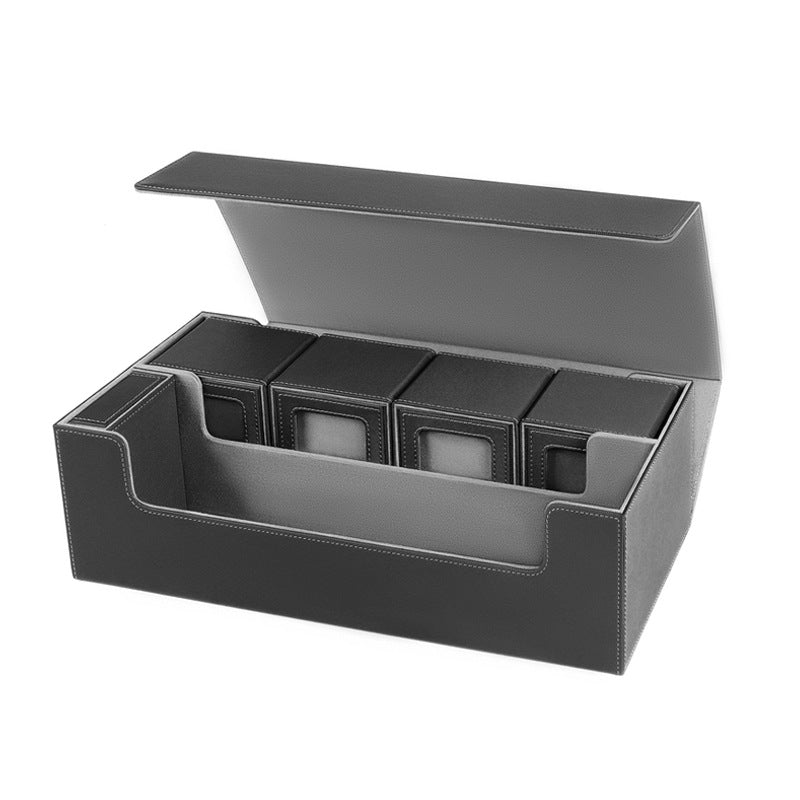 PU Leather Trading Cards Storage Box, holds 600+ cards, for Magic Game Cards, with magnetic closure and for commander decks - Korvel