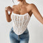 Lace sexy white strapless vest slim fit chest wrapped top - Korvel