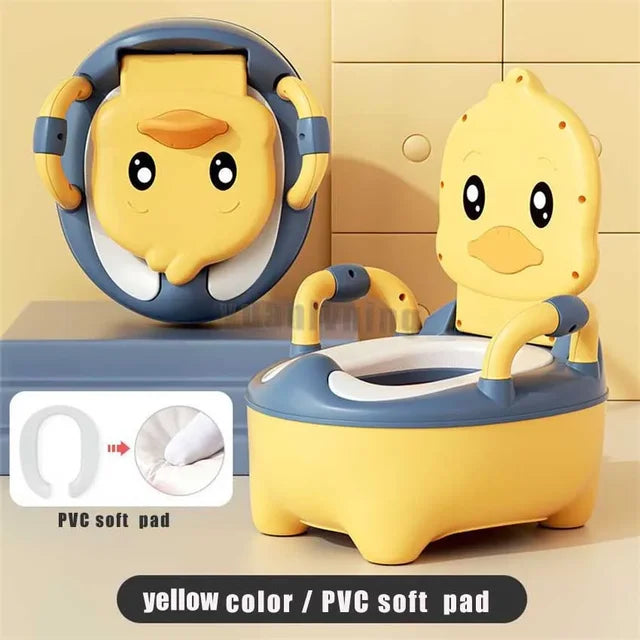 Children's Pot 1-6 Years Old Upgraded Cute Duck Baby Toilet Seat Baby Potty Portable Stool Boys & Girls Safe Trainer Seat WC - Korvel