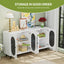 Buffet d'Accent Blanc Moderne avec Portes en Acrylique