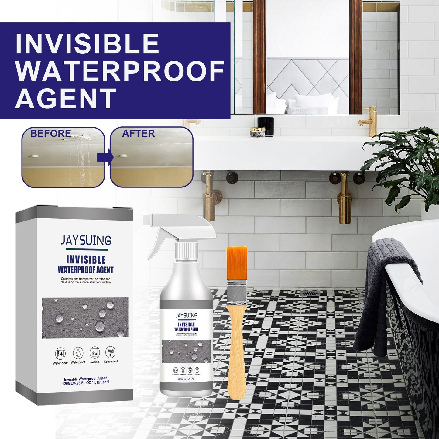 Waterproof Glue Bathroom Pipe Smash Free Brick Roof Exterior Wall Multifunctional Seal Leak Proof Spray - Korvel