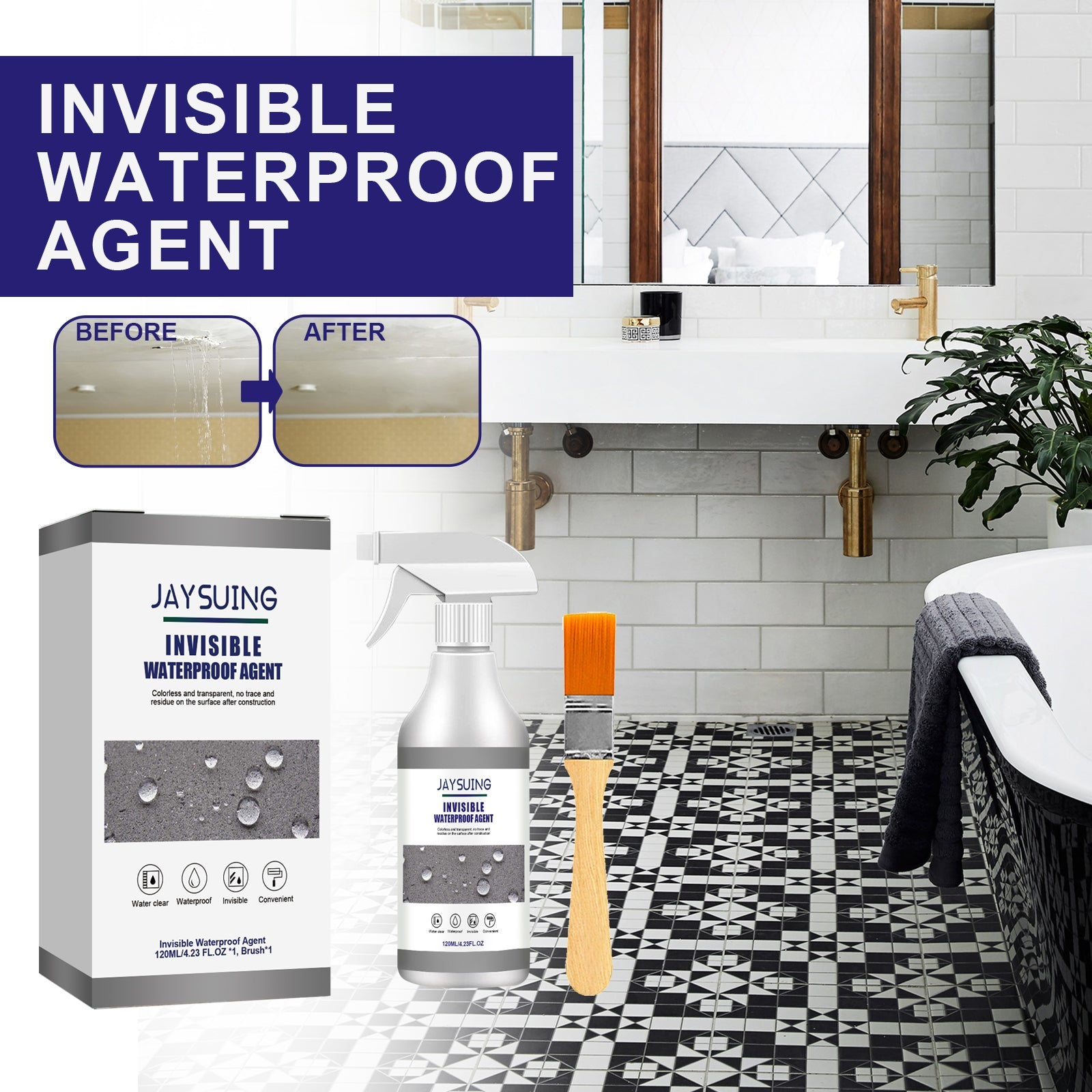 Waterproof Glue Bathroom Pipe Smash Free Brick Roof Exterior Wall Multifunctional Seal Leak Proof Spray - Korvel