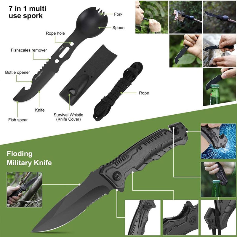 Military-Grade Outdoor Survival Kit with Essential Tools