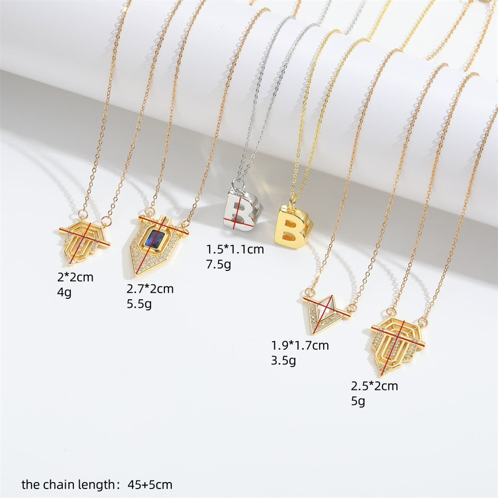 Elegant Roman Retro Flag Design Pendant Necklace