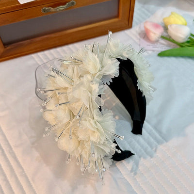 Elegant Wide Edge Fabric Crystal Headband
