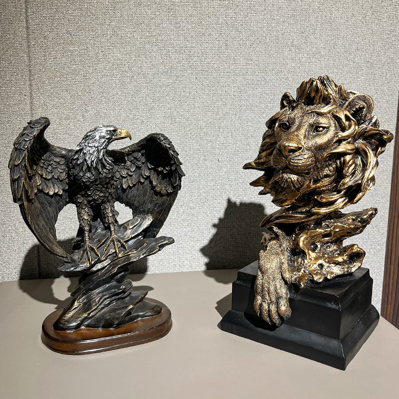 Creative Lion Head Decoration Home Living Room Resin Wine Cabinet Decoration - Korvel