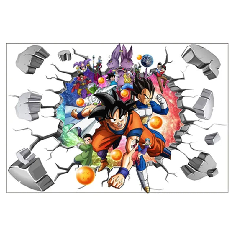Riman Dragon Ball 3D Wall Sticker Corridor Layout Decorative Sticker Super Saiyan Cartoon DIYSticker Son Goku Children's ToyGift - Korvel