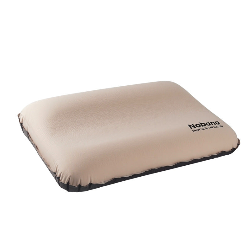 Outdoor 3D Sponge Pillow Automatic Inflatable Pillow Camping Tent Air Cushion Pillow Travel Portable Cervical Neck Pillow - Korvel
