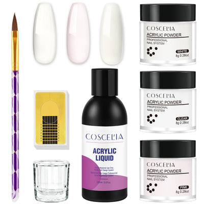 COSCELIA Crystal Powder Nail Extension Nail Tool Set DIY Nail Extension Crystal Powder 150ml Crystal Liquid - Korvel