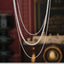 Fashionable Cuban titanium steel necklace hip-hop style multi-layer layered women's collarbone chain - Korvel