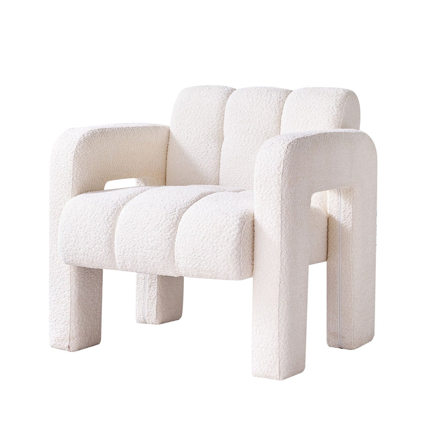Chaise d'Accent en Boucle ÉléGante - Beige