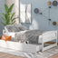Elegant Twin Size Platform Bed with Two Drawers - White