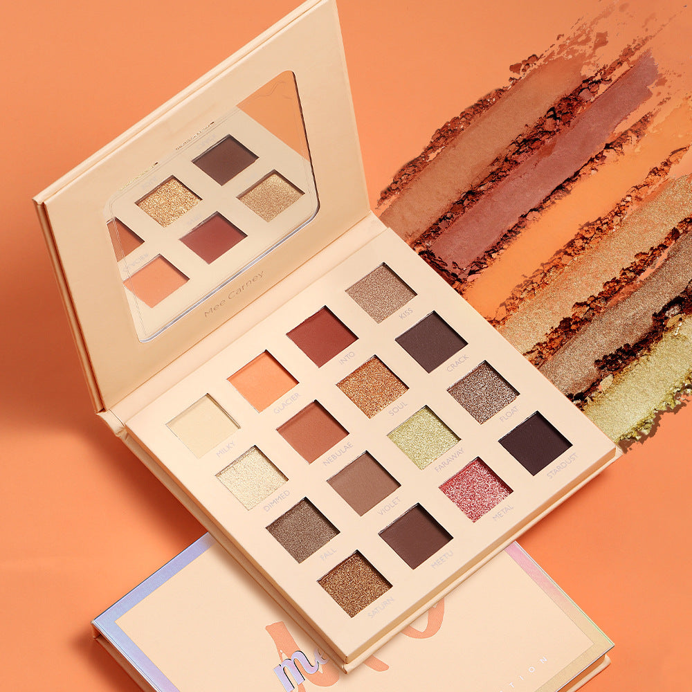 Mee Carney Beauty Makeup 16 Color Eye Shadow Plate Ins Matte Pearl Glitter Pink Earth Color Eye Shadow Plate MC12 - Korvel