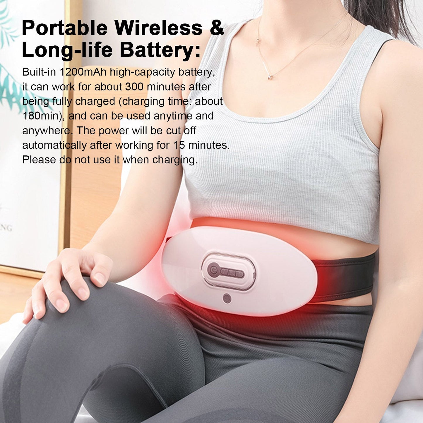 Massager de taille EMS avec coussin chauffant et 5 modes