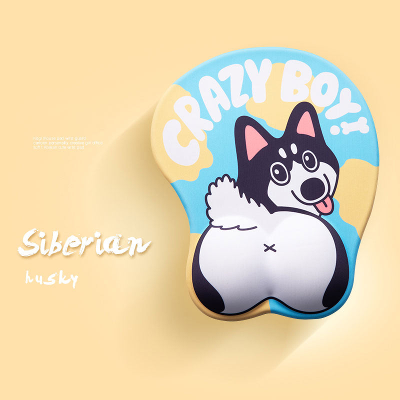 Cute Corgi Dog 3D Mouse Pad Ergonomic Soft Silicon Gel Anime Mousepad With Wrist Support Mouse Mat - Korvel