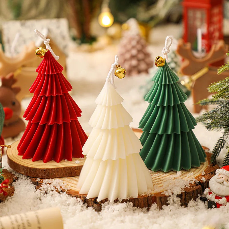 Cute Christmas Tree Candles Novelty Christmas Gifts Mini Wax Candle Red Green Scented Candles for Home Decor - Korvel