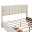 Full Size Upholstered Platform Bed with One Large Drawer in the Footboard and Drawer on Each Side Beige - Korvel