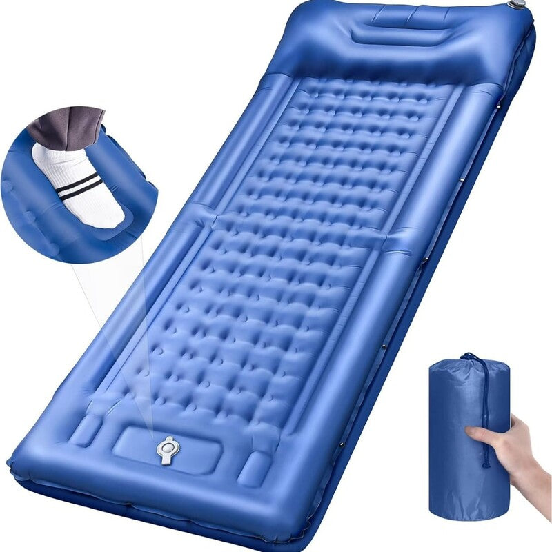 Outdoor thicken self-inflating camping mattress: ultralight, with built-in pump, ideal for travel, hiking, fishing. - Korvel
