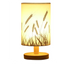 Linen Table Lamp LED Linen Night Lamp w/Warm White Light Linen Nightstand Lamp USB Powered Wooden Beside Lamp - Korvel