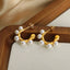 Boucles d'oreilles élégantes en perles synthétiques plaquées or 18K