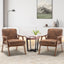 Medieval modern chair, solid wood frame living room chair, accent chair with ultra thick backrest - Korvel