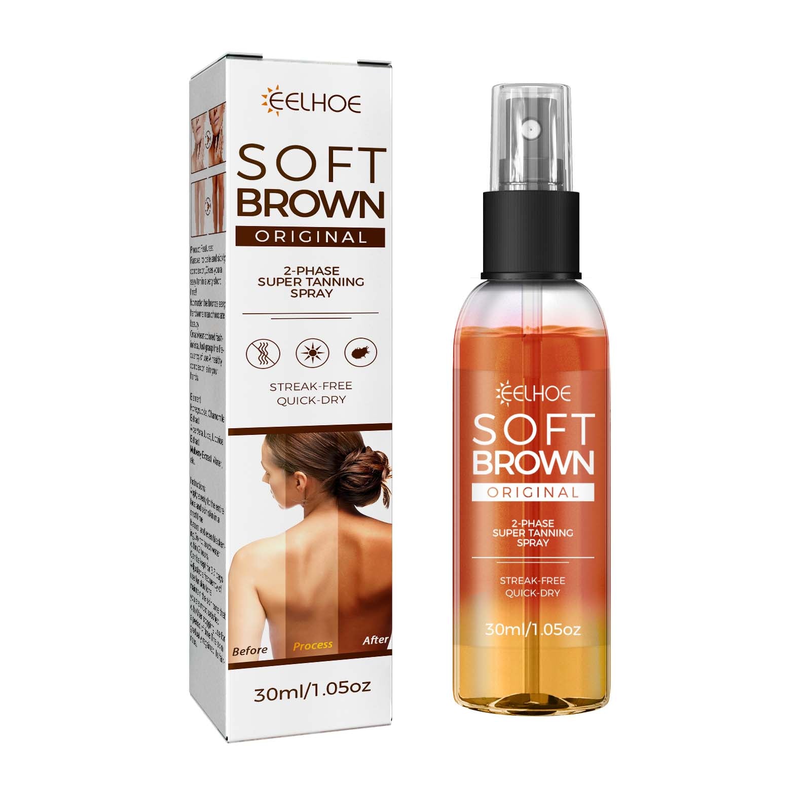 Helps Tan Spray, Helps Black Refreshing Natural Bronzer Wheat Color Helps Tan Spray - Korvel