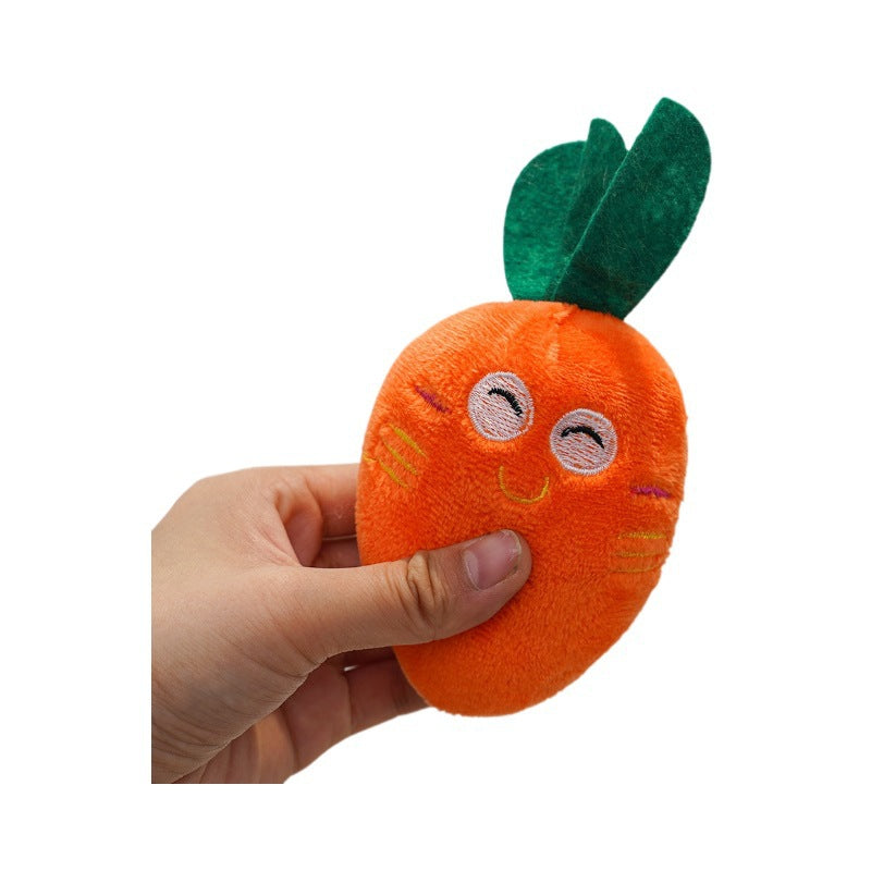 Double Bone Chicken Leg Fruit Carrot Vegetable Pet Dog Cat Plush Squeaky Durable Chew Toy Supplies - Korvel