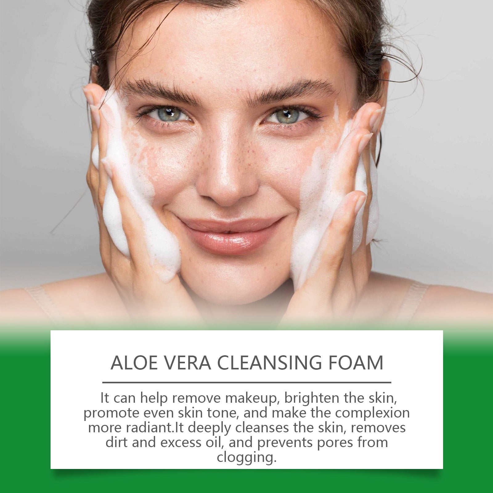 Aloe Vera Cleansing Foam Face Gently Cleanses Skin And Pores, Hydrates And Controls Oil, Moisturizes And Is Not Tight - Korvel