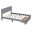 Full Size Storage Bed Velvet Upholstered Platform Bed with a Big Drawer - Gray - Korvel