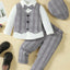 Conjunto de 4 Piezas: Sombrero, Camisa de Manga Larga, Chaleco a Cuadros y Pantalones