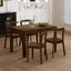 TOPMAX 65 "5-piece set with wheels and expandable dining table set 17.7" pull-out side table and small dining chair Brown - Korvel