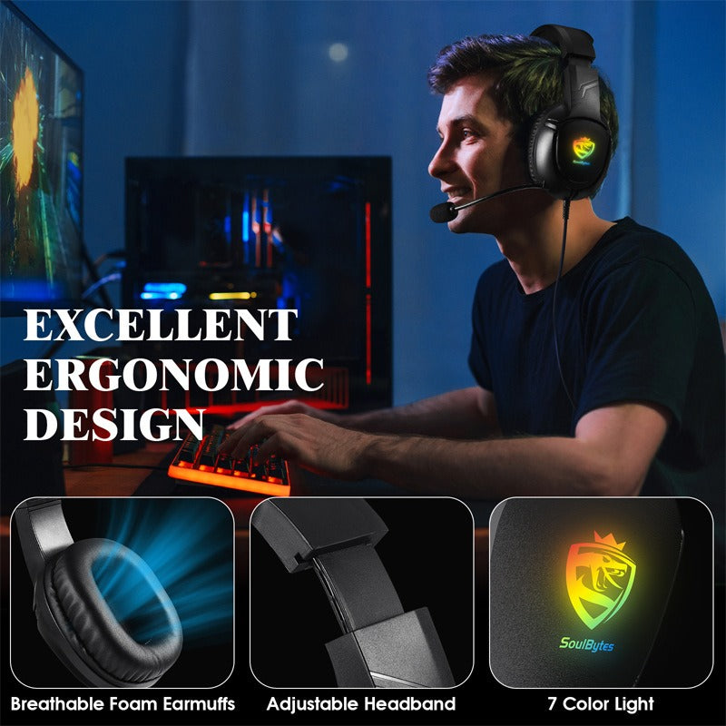 S20 Wired RGB Gaming Headset for Esports and PC