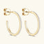 Boucles d'oreilles C-Hoop en argent sterling 925 avec moissanite incrusté