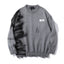 Graffiti Print Crew Neck Knit Sweater Men's Loose Fit Pullover with Hem Holes Street Style Trendy Design - Korvel