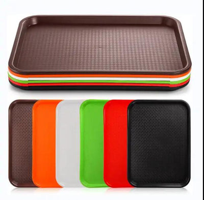 3 SIZE Large Foodservice Tray, Rectangular food trays Plastic Drink Serving Tray for Serving Drinks Snacks Tea - Korvel