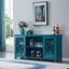 60" Teal Blue Sideboard Buffet Table & Storage Cabinet